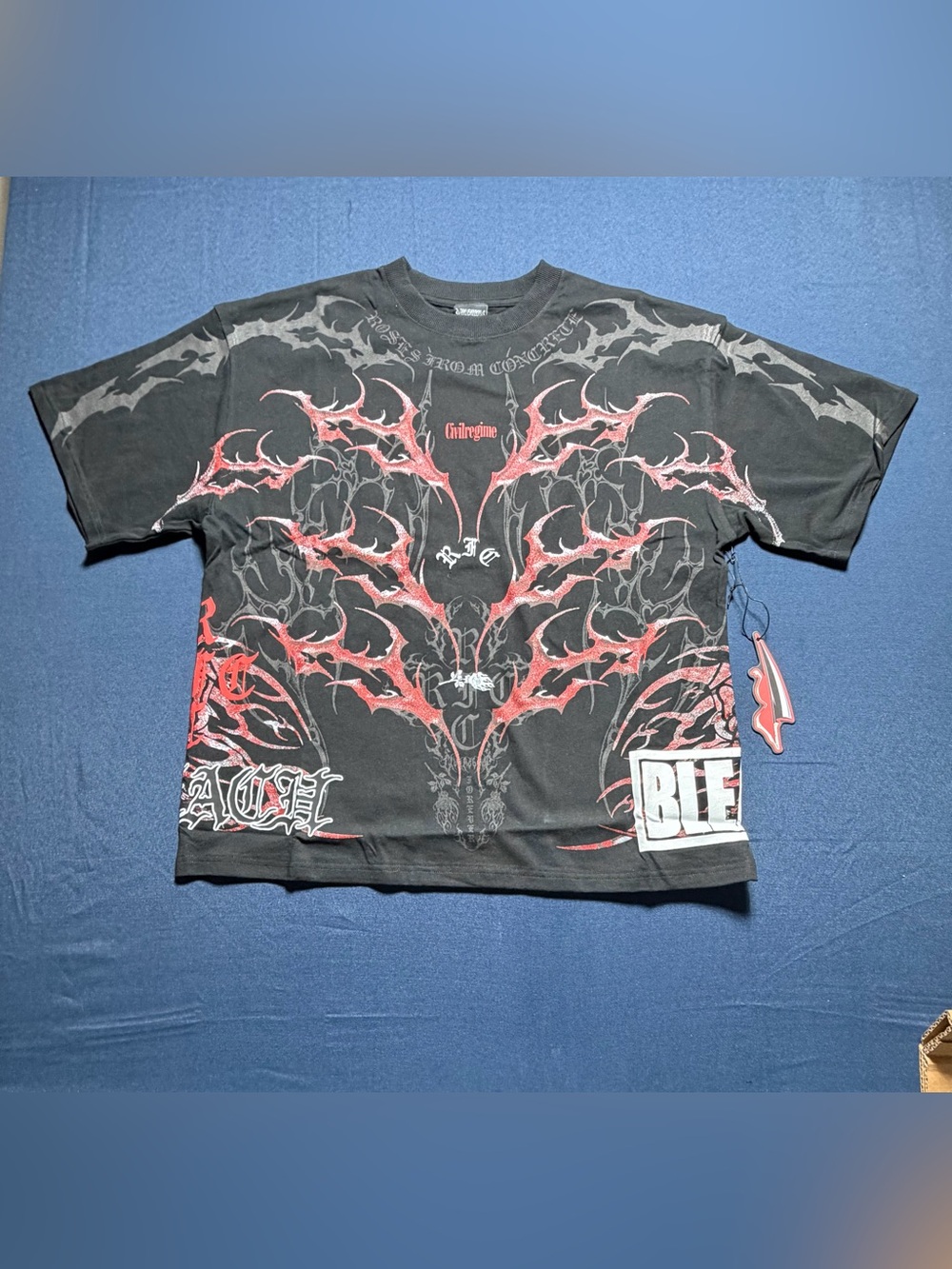 100% Cotton Civil Regime x Bleach Graphic Tee Size Medium NWT